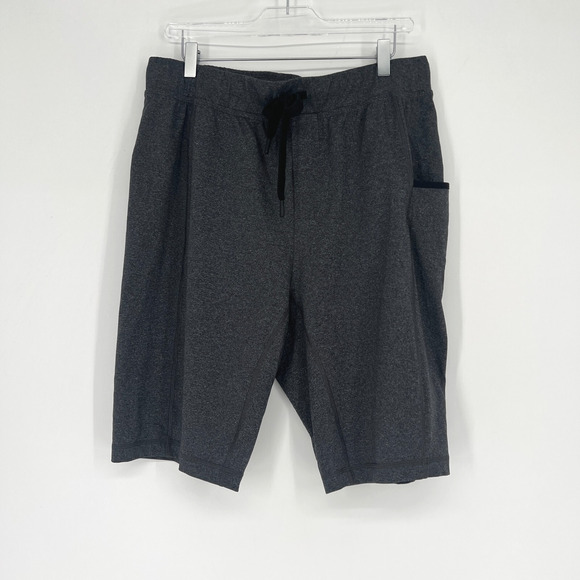 Lululemon shorts Mens L Gray Athleisure Lounge Dark Gray Long Drawstring Casual - Picture 1 of 7